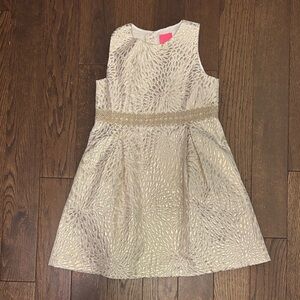 Lilly Pulitzer Cream and Gold Kids Dress